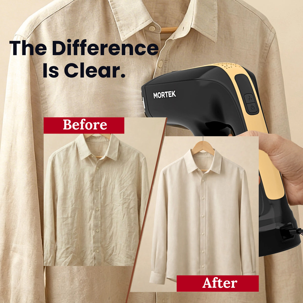 Get Wrinkle-Free Clothes in 30 Seconds — No ironing board. No stress.